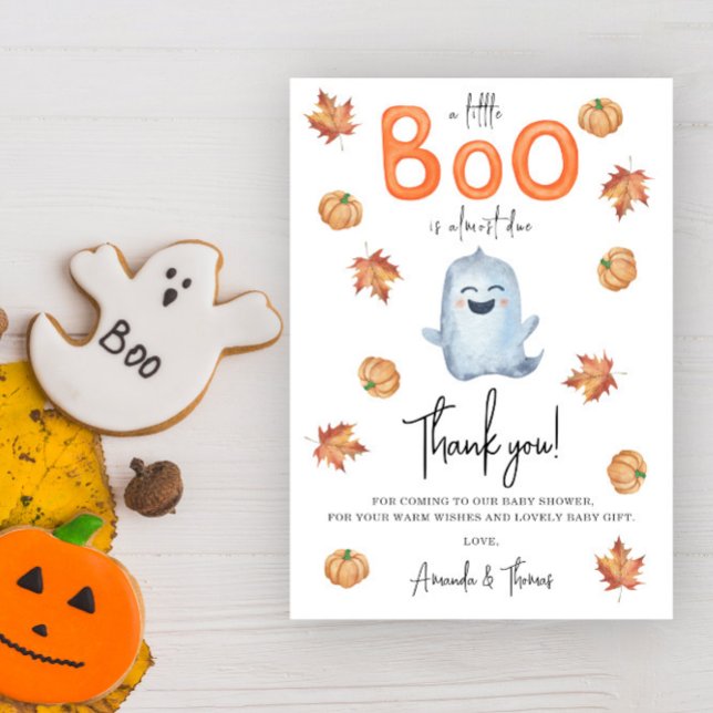 Halloween Cute Ghost thank you baby shower  Card (Creator Uploaded)