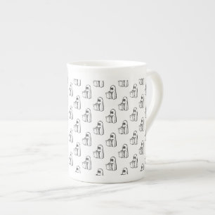 Halloween, Cute Ghost White, Trick Or Treat, Boo Bone China Mug