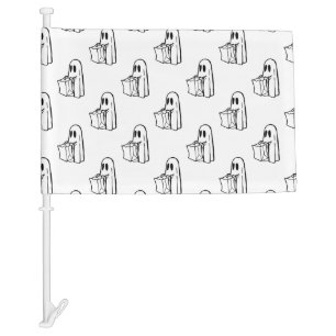Halloween, Cute Ghost White, Trick Or Treat, Boo Car Flag