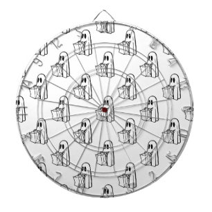 Halloween, Cute Ghost White, Trick Or Treat, Boo Dart Board