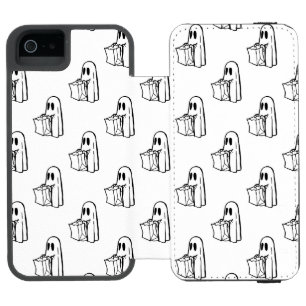 Halloween, Cute Ghost White, Trick Or Treat, Boo iPhone SE/5/5s Wallet Case