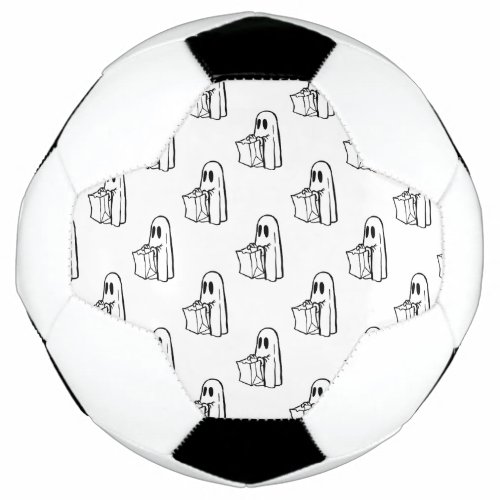 Halloween Cute Ghost White Trick Or Treat Boo Soccer Ball