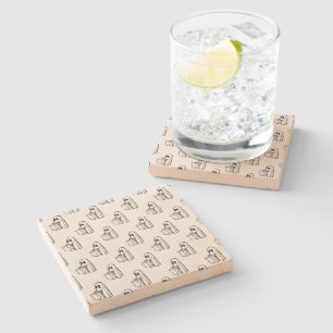 Halloween, Cute Ghost White, Trick Or Treat, Boo Stone Coaster
