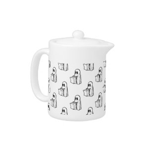 Halloween, Cute Ghost White, Trick Or Treat, Boo Teapot