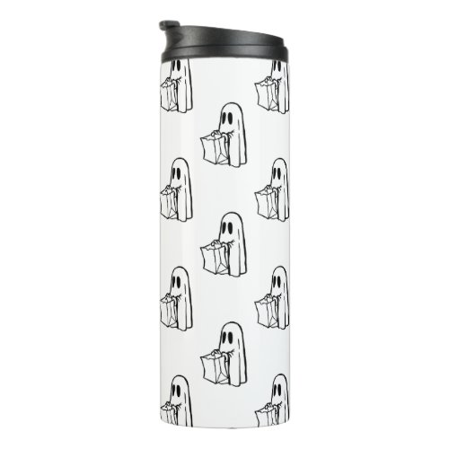 Halloween Cute Ghost White Trick Or Treat Boo Thermal Tumbler