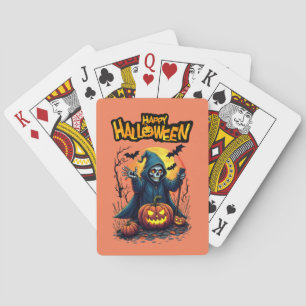 Halloween: Cute Ghosts and Pumpkin Family Poker Cards