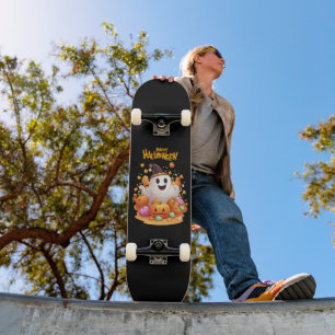 Halloween: Cute Ghosts and Pumpkin Family Skateboard