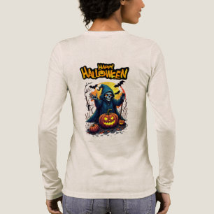 Halloween: Cute Ghosts and Pumpkin Family Tri-Blend Shirt