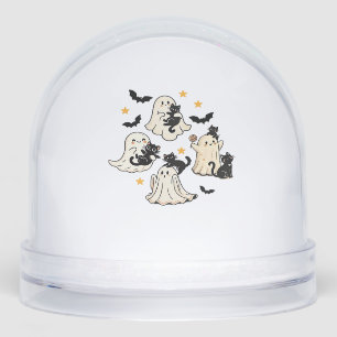 Halloween Cute Ghosts Bats Black Cats Oversized T- Snow Globe
