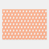 Halloween Cute Ghosts Black and Orange Wrapping Pa Wrapping Paper Sheets (Front)