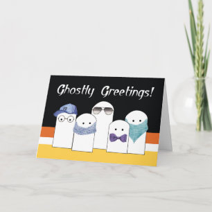 Halloween Cute Ghosts in Costume Card