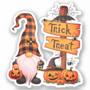 Halloween Cute Gnome and pumpkins Sticker