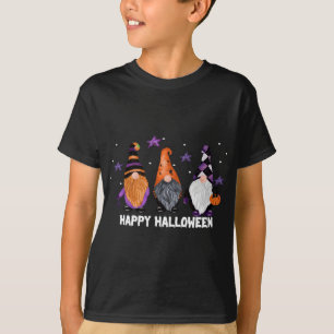 Halloween Cute Gnomes Pumpkin Cat Fall Pajamas T-Shirt
