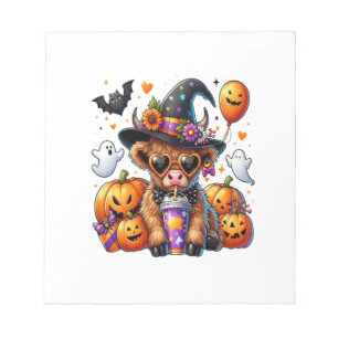 Halloween Cute Highland Cow Notepad