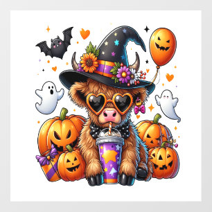 Halloween Cute Highland Cow Wall Decal
