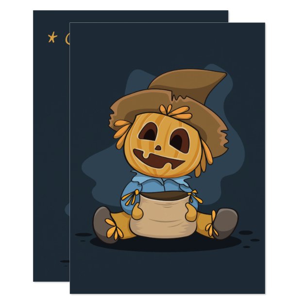 Halloween Cute Jack O' Lantern. Add Family Name. Card