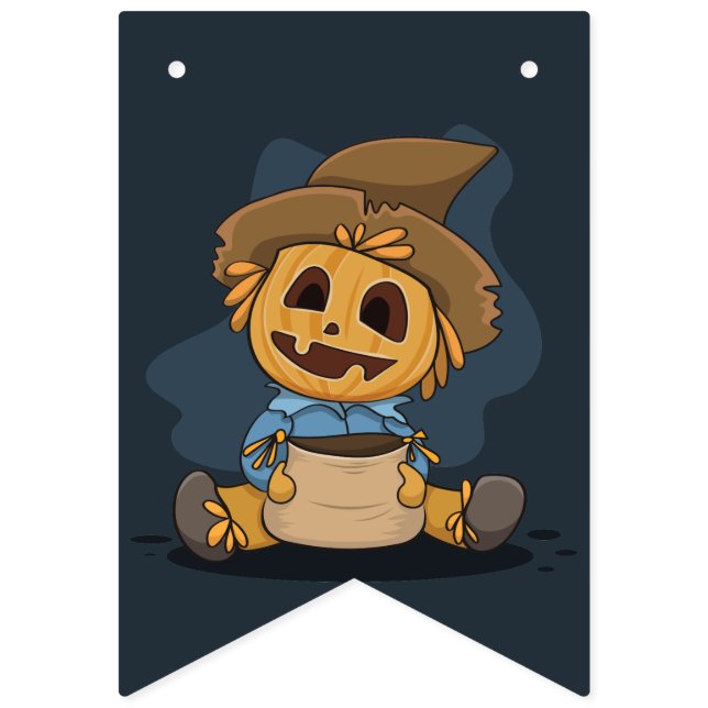 Halloween Cute Jack O' Lantern Bunting Flags (First Flag)