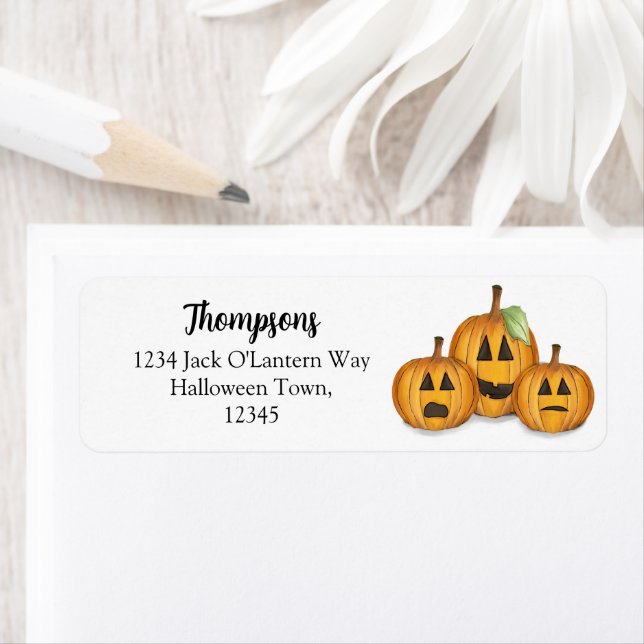 Halloween Cute Jack O'lanterns Return Address Label (Insitu)