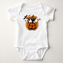 Halloween Cute Kitty in Pumpkin with Bats