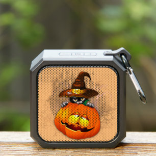 Halloween Cute Kitty Witch and Pumpkin Friend  Bluetooth Speaker