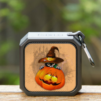 Halloween Cute Kitty Witch and Pumpkin Friend Bluetooth Speaker