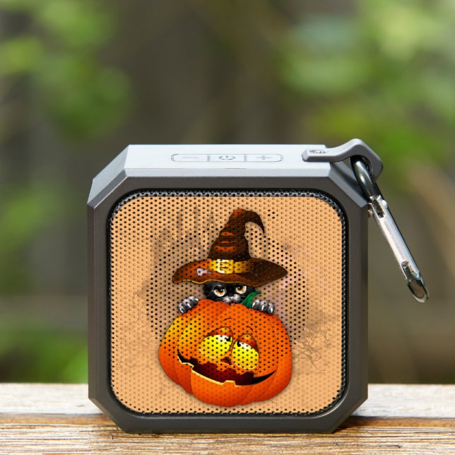 Halloween Cute Kitty Witch and Pumpkin Friend  Bluetooth Speaker (Insitu(Outdoor))