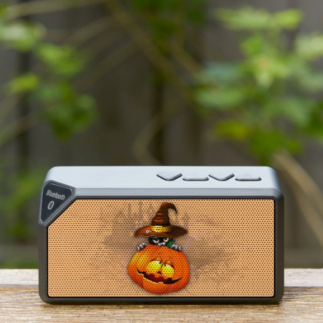 Halloween Cute Kitty Witch and Pumpkin Friend  Bluetooth Speaker (Insitu(Outdoor))
