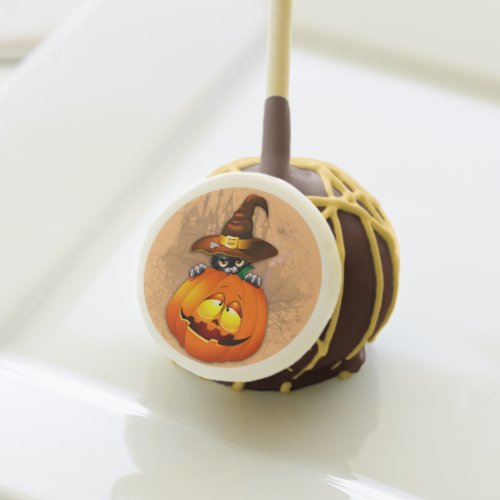 Halloween Cute Kitty Witch and Pumpkin Friend  Cake Pops