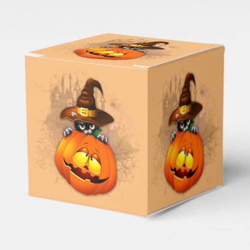 Halloween Cute Kitty Witch and Pumpkin Friend  Favor Boxes