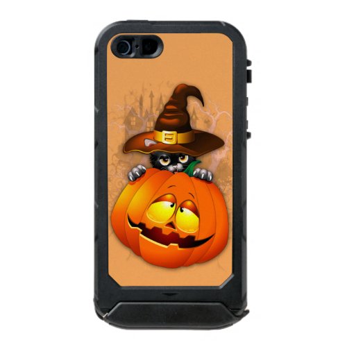 Halloween Cute Kitty Witch and Pumpkin Friend  Waterproof Case For iPhone SE55s