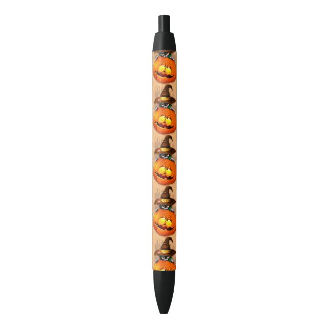 Halloween Cute Kitty Witch and Pumpkin Friend  Pen (Front Vertical)
