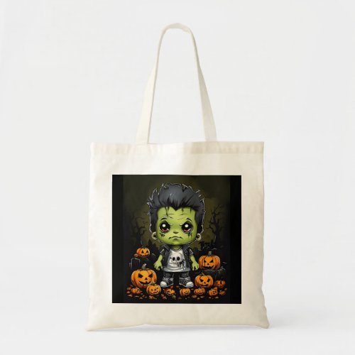 Halloween cute little frankenstein monster  tote bag