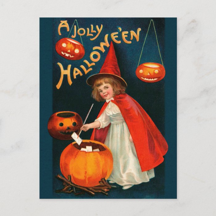 Halloween Cute little witch CC0669 Clapsaddle  Postcard