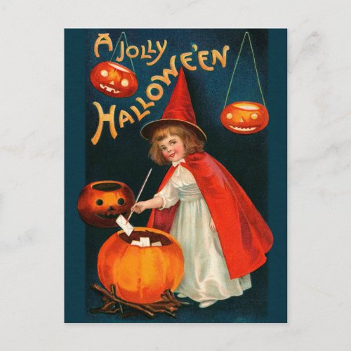 Halloween Cute little witch CC0670 Clapsaddle  Postcard