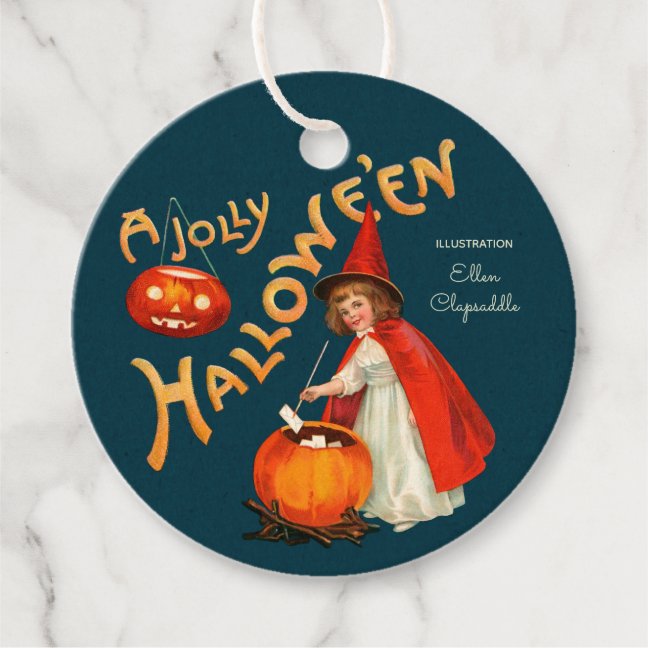 Halloween Cute little witch CC1241 Clapsaddle Favor Tags