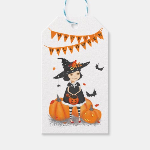 Halloween Cute Little Witch Gift Tags