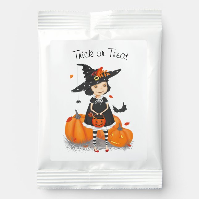 Halloween Cute Little Witch Lemonade Drink Mix (Front)