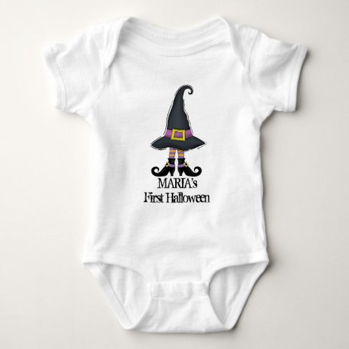Halloween Cute Minimalist Witch Shoes Hat Simple Baby Bodysuit