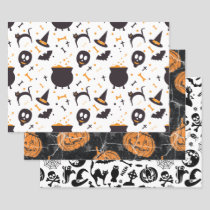 Halloween Cute Mixed Pattern  Wrapping Paper Sheets
