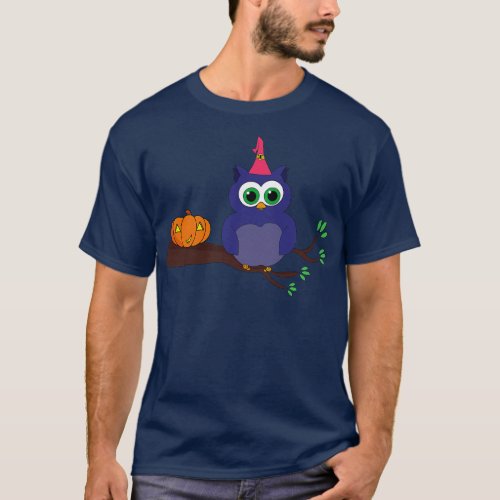 Halloween Cute Owl and a Pumpkin T_Shirt