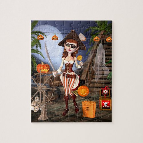 Halloween Cute Pirate Girl Puzzle