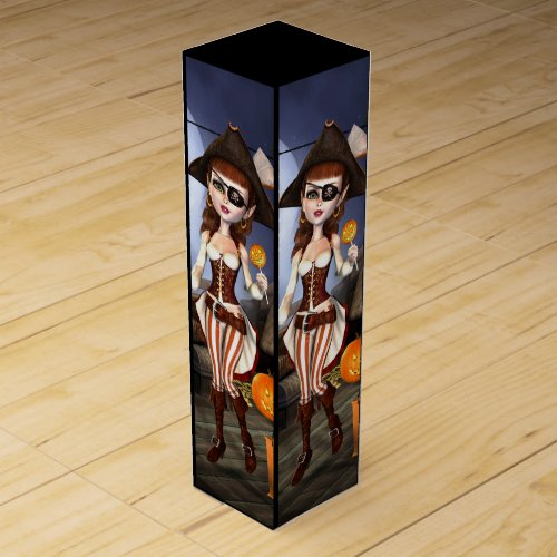 Halloween Cute Pirate Girl Wine Gift Box