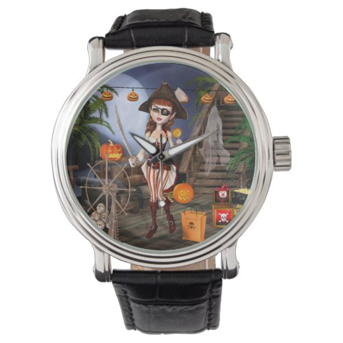 Halloween Cute Pirate Girl Wrist Watch