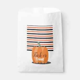 Halloween Cute Pumpkin and Stripes Treats Favor Bag