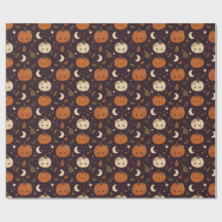 Halloween cute pumpkin cartoon pattern wrapping paper