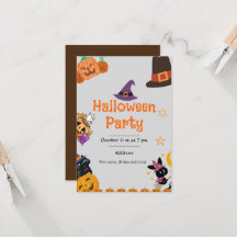Halloween cute pumpkin party invitation