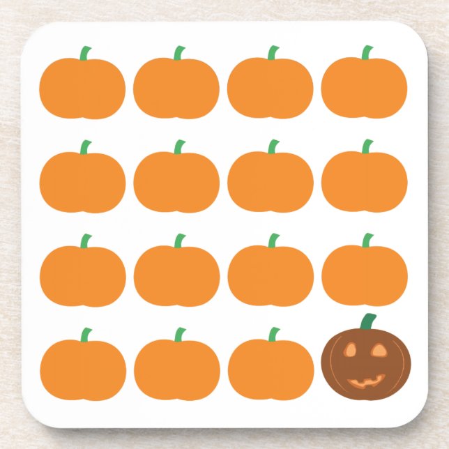 Halloween Cute Pumpkin Patch Beverage Coaster (Front)