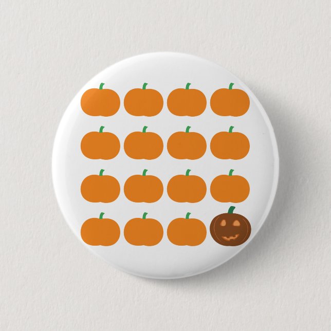 Halloween Cute Pumpkin Patch Pinback Button (Front)