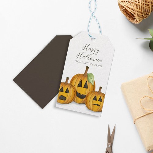 Halloween Cute Pumpkins Jack Olanterns  Gift Tags
