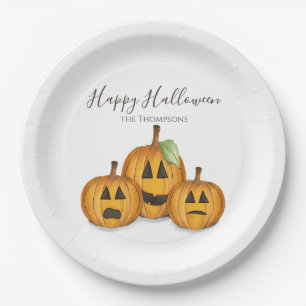 Halloween Cute Pumpkins Jack O'lanterns Paper Plates